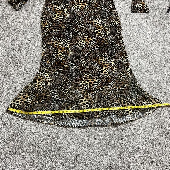 First Lady Jackie And Julian Maxi Dress 2XL Cheetah Mock Neck Mermaid 60s 70s - Picture 16 of 16
